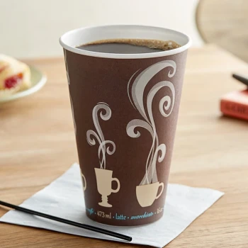 Dart ThermoGuard 16 oz. Double Wall Insulated Steam Print Paper Hot Cup - 600/Case