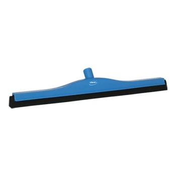 Vikan 77543 23 5/8" Blue Double Foam Rubber Floor Squeegee with Plastic Frame