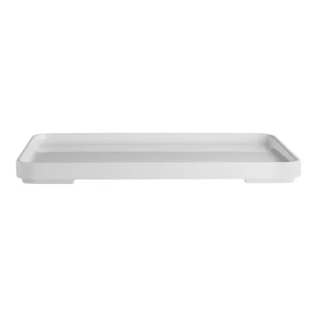 Creations Oasis from Steelite International 10 1/2" x 7 1/8" White Rectangular Melamine Bento Box Lid - 4/Case