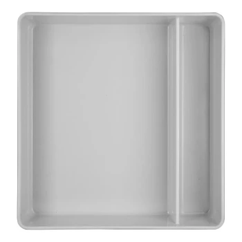 Creations Nu from Steelite International 10 1/2" x 10" 2-Compartment Rectangular White / Gray Melamine Bento Box - 6/Case