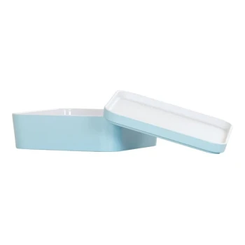 Cal-Mil 8 1/4" Ocean Blue Square Melamine Bento Box - 3/Case