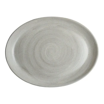 Maham Studio Carnaby from Steelite International 8" x 6" Oval Dove Stoneware Platter - 24/Case