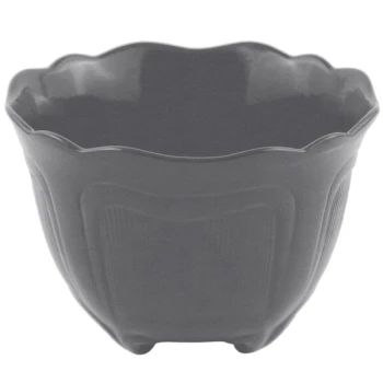 Bon Chef 9060 1.5 Qt. Smoke Gray Sandstone Finish Cast Aluminum Garnish Bowl