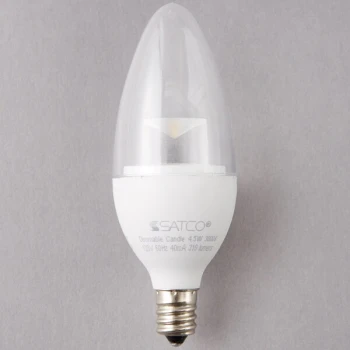 Satco S8952 4.5 Watt (40 Watt Equivalent) Clear Warm White LED Light Bulb with Candelabra Base - 120V (B11)