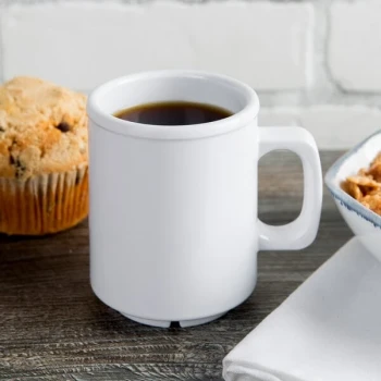 Thunder Group CR9010W 8 oz. White Melamine Mug - 12/Pack