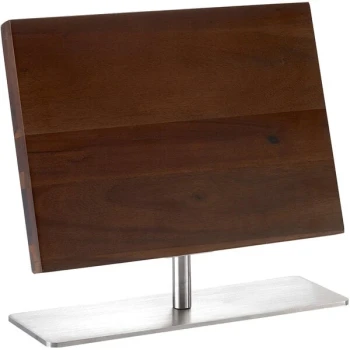 Mercer Culinary M30725 14 1/8" x 10 1/4" Acacia Magnetic Knife Board with Stainless Steel Base