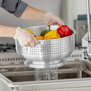 Choice 12 Qt. Aluminum Colander with Base and Handles
