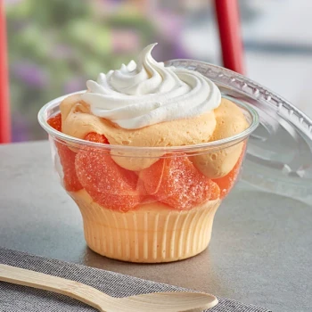 Choice 8 oz. Clear Plastic Dessert Cup with Flat Lid - 50/Pack