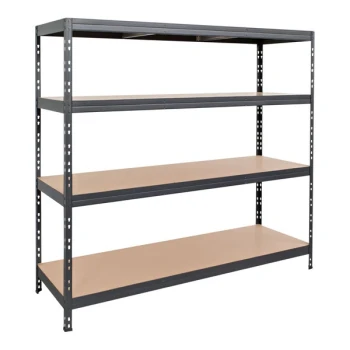 AR Shelving Garage Series 18" x 59" x 71" 4-Shelf Boltless Rivet Fiberboard Shelving Unit