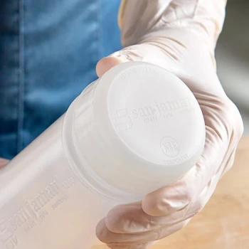 San Jamar 8573CS Solid Cap for 12 and 16 oz. EZ-KLEEN® Slim Sauce Bottles - 6/Case