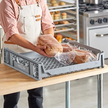 Baker's Lane 26" x 22" x 6" Gray Bread Tray
