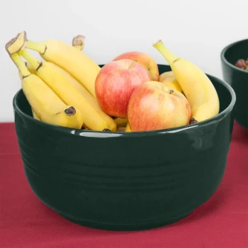 TableCraft CW3180HGN 6.75 Qt. Hunter Green Cast Aluminum Fruit Bowl