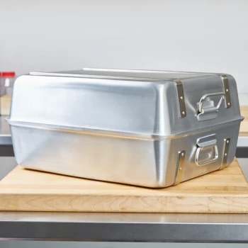 Vollrath 68360 Wear-Ever 23.25 Qt. Aluminum Double Roaster Pan - 20 1/8" x 16 1/8" x 9 3/4"