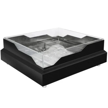 Eastern Tabletop RB2323MB 20 3/4" x 20 3/4" x 5" Square Black Coated Stainless Steel Raw Bar with Wave Design
