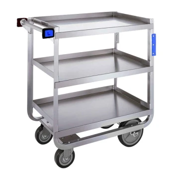 Lakeside 711 Heavy Duty Stainless Steel 3 Shelf Utility Cart - 16 1/4" x 30" x 34 1/4"