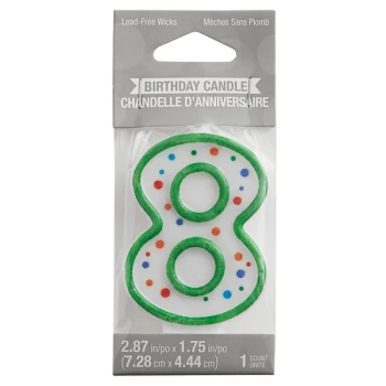 Creative Converting 104567 3" Polka Dot "8" Candle