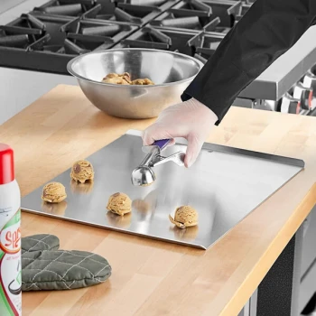 Baker's Lane Half Size 12 Gauge 14 inch x 17 inch Rimless Aluminum Cookie Sheet NSF