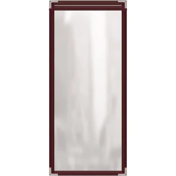 H. Risch, Inc. TES Deluxe Sewn 5 1/2" x 14" Maroon 2 View Vinyl Menu Cover with Silver Smooth Corners and Gloss Finish