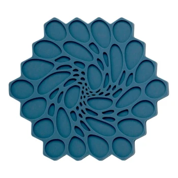 Modern Twist from Steelite International 7" Midnight Silicone Hexagonal Hive Trivet - 6/Case
