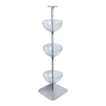 Azar Displays 14" 3-Tier Clear Polycarbonate Bowl Floor Display 751403