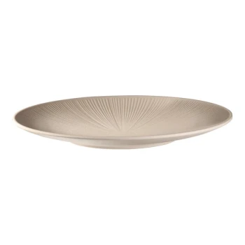 APS Nero 13" Brown Round Melamine Coupe Platter - 6/Case