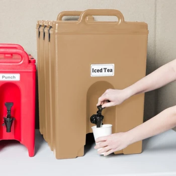 Cambro 1000LCD157 Camtainer® 11.75 Gallon Coffee Beige Insulated Beverage Dispenser