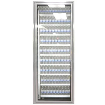 Styleline CL2672-HH 20//20 Plus 26" x 72" Walk-In Cooler Merchandiser Door with Shelving - Anodized Satin Silver, Left Hinge