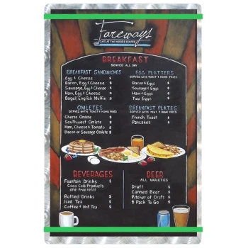 Menu Solutions ALSIN17-RB Alumitique 11" x 17" Customizable Swirl Aluminum Menu Board with Green Bands