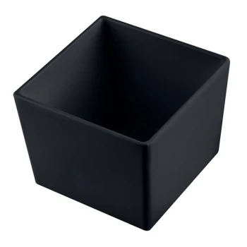 TableCraft CW5018BK Simple Solutions 1/6 Size Black Cast Aluminum Straight Sided Bowl - 5" Deep