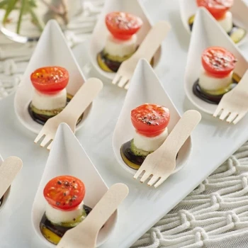 EcoChoice 2 7/8" Compostable Wooden Tasting Fork - 25/Pack