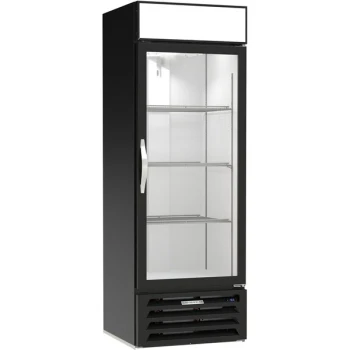 Beverage-Air MMF19HC-1-BS-18 MarketMax 27 1/4" Black Left-Hinged Door Merchandising Freezer with Stainless Steel Interior