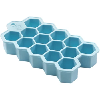 Outset® B262 Blue Silicone 14 Compartment Hexagon Ice Mold