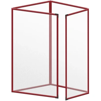 H. Risch, Inc. TETQ Deluxe Sewn 8 1/2" x 14" Red 8 View Foldout Vinyl Menu Cover with Black Smooth Corners and Matte Finish