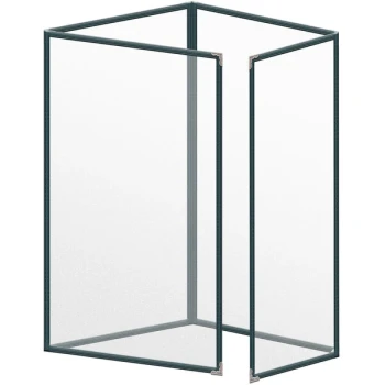 H. Risch, Inc. TETQ Deluxe Sewn 8 1/2" x 14" Green 8 View Foldout Vinyl Menu Cover with Silver Decorative Corners and Matte Finish