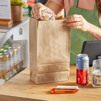 Choice 12 lb. Natural Kraft Paper Customizable Bag - 500/Case
