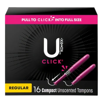 U by Kotex Click Compact Regular Absorbency Unscented Tampons with Plastic Applicator - 16/Box