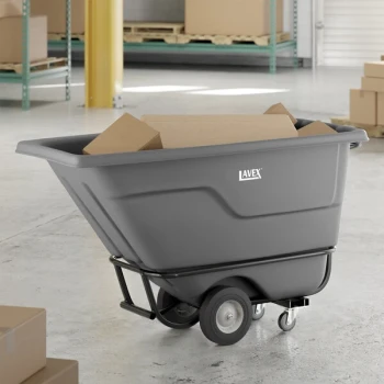 Lavex 0.5 Cubic Yard Gray Heavy-Duty Tilt Truck / Trash Cart (850 lb. Capacity)