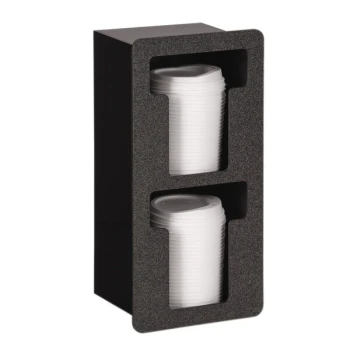 Vollrath FML-2V Black Thermoplastic Flush Mount Vertical 2-Slot Lid Holder