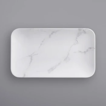 American Metalcraft MCP12MA Mix & Matte 12" x 7" Marble Rectangular Melamine Platter
