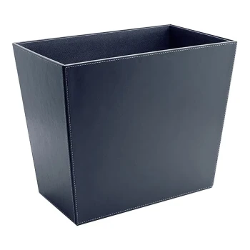 room360 London 17 Qt. Navy Faux Leather Recycling Wastebasket - 4/Case