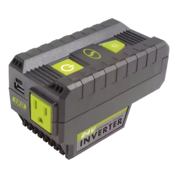 Sun Joe IONMAX 24V Cordless Portable Powered Inverter with 2 USB Ports, AC Outlet, and LED Light 24V-150WI-CT - 150W