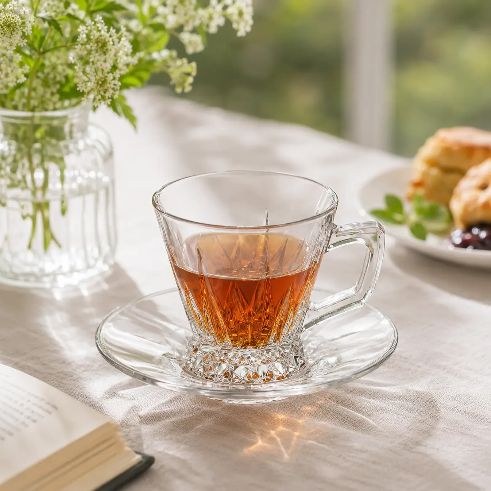 Toyo Sasaki River Istikan Tea Glass & Saucer Set 100 ml (12 Pieces)