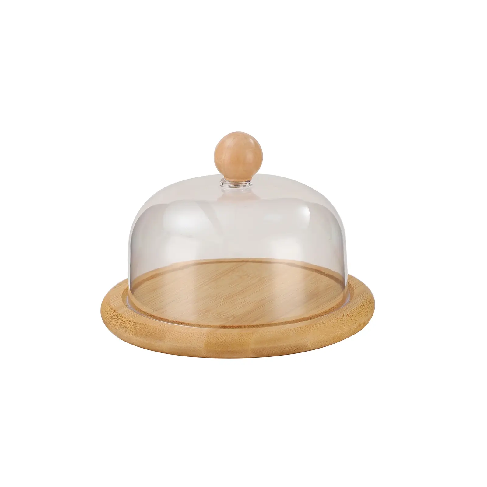 Vague Wooden Serving Cake Platter with Cover 13 x 10 cm