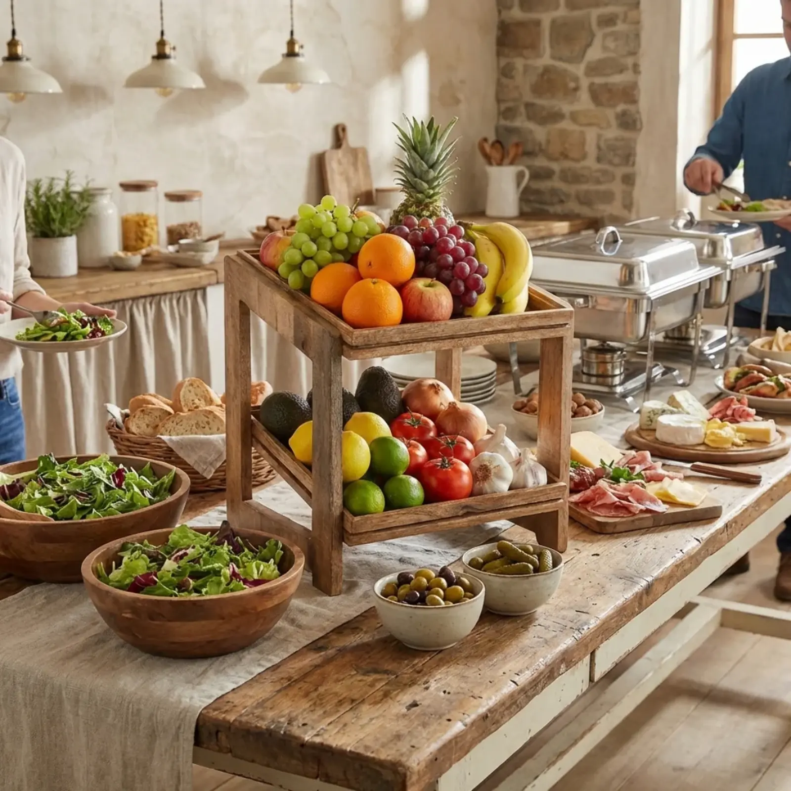 Vague Wooden Buffet Fruit and Vegetable Stand 30 x 32 x H44 cm