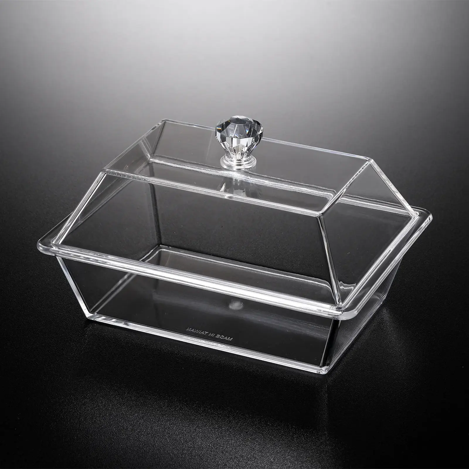 Vague Acrylic Rectangular Clear Serving Dish (18 x 13 cm)