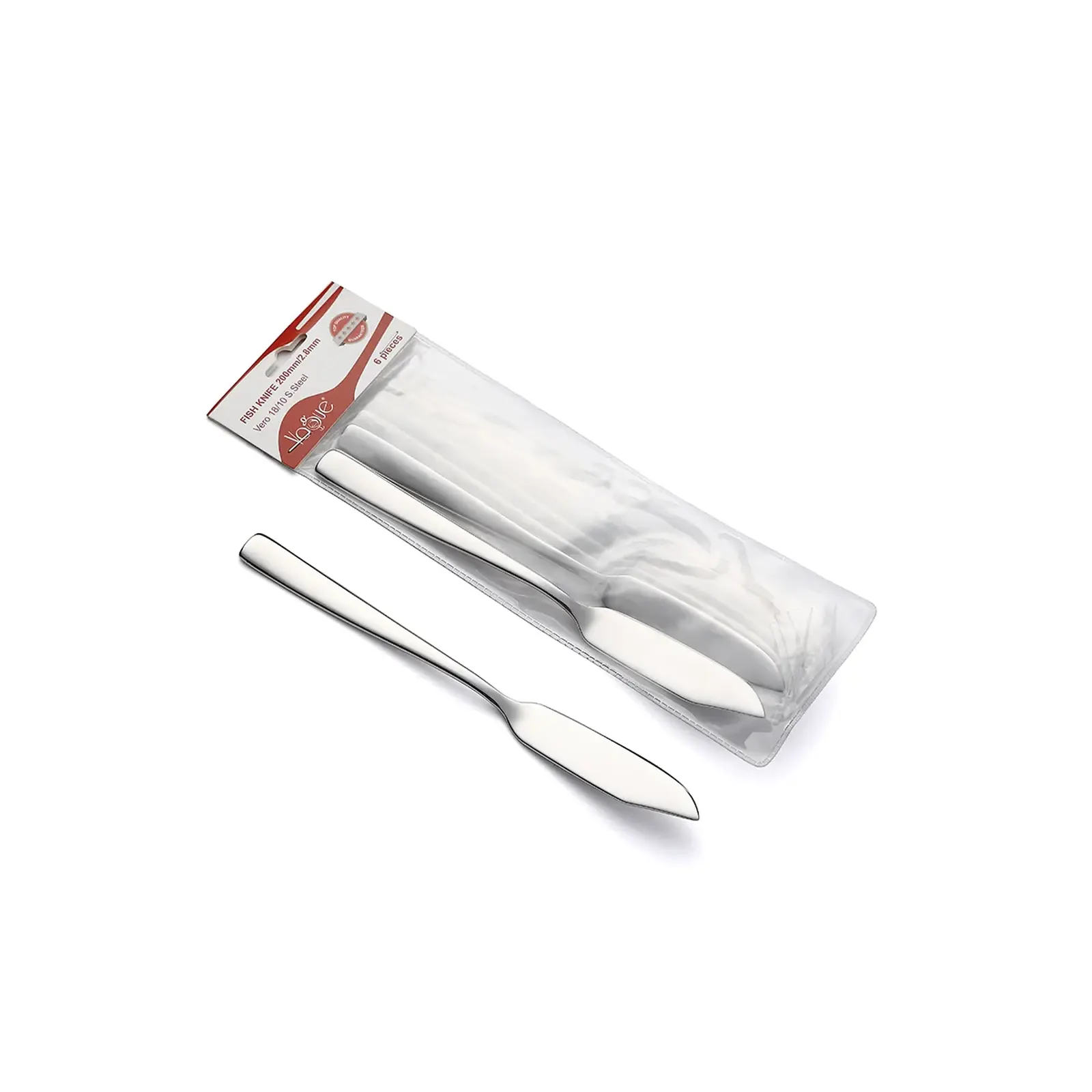 Vague Vero Stainless Steel Fish Knife - 6 Pcs Set