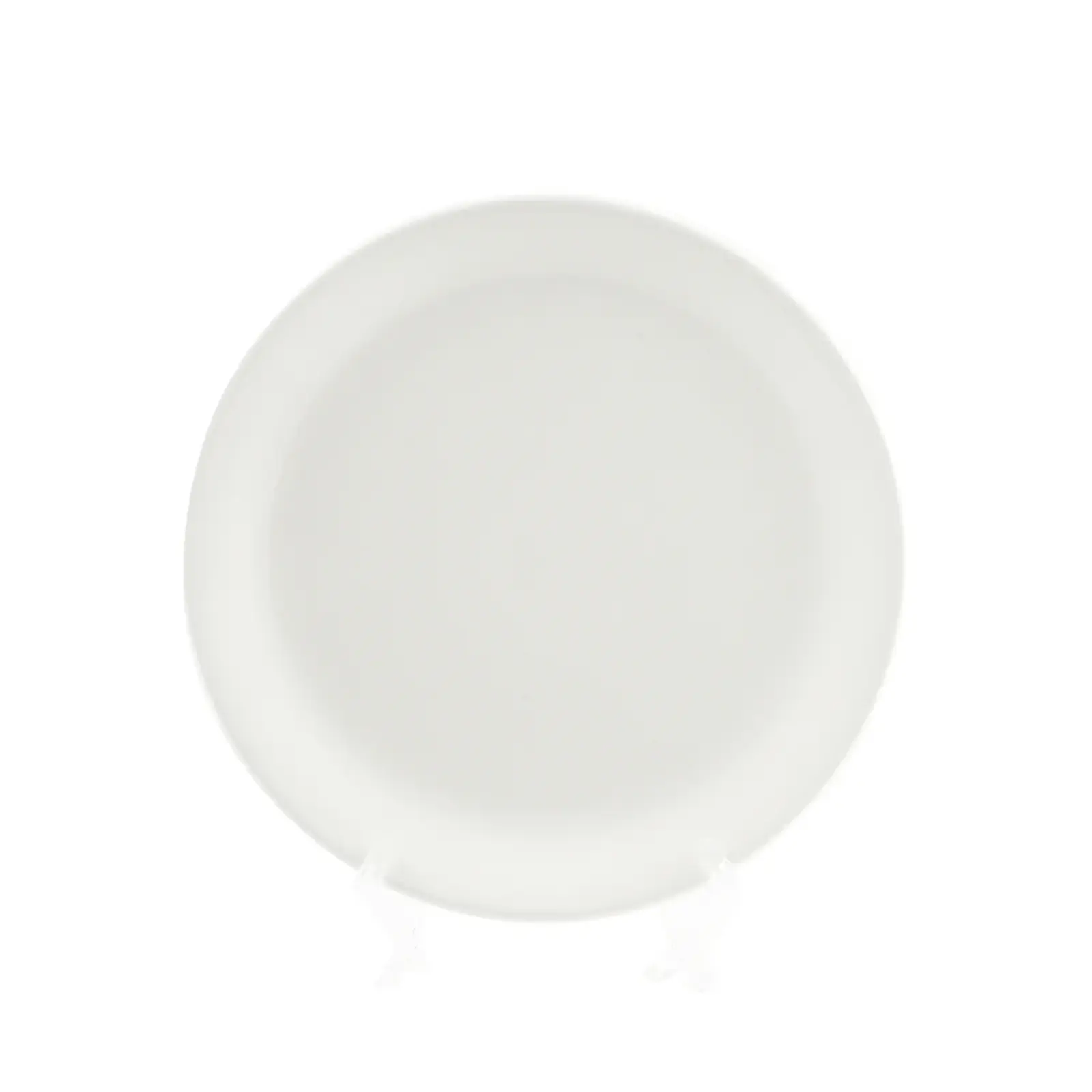 Porceletta Ivory Porcelain Round Flat Platter High Egde