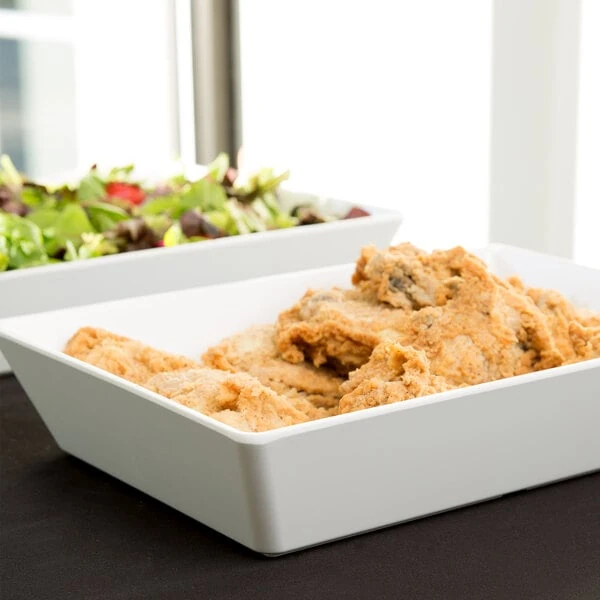 American Metalcraft MLRP13 Endurance 136 oz. Rectangular Melamine Serving Bowl