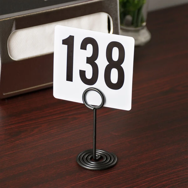 American Metalcraft NSB4 4" Black Swirl Base Card Holder