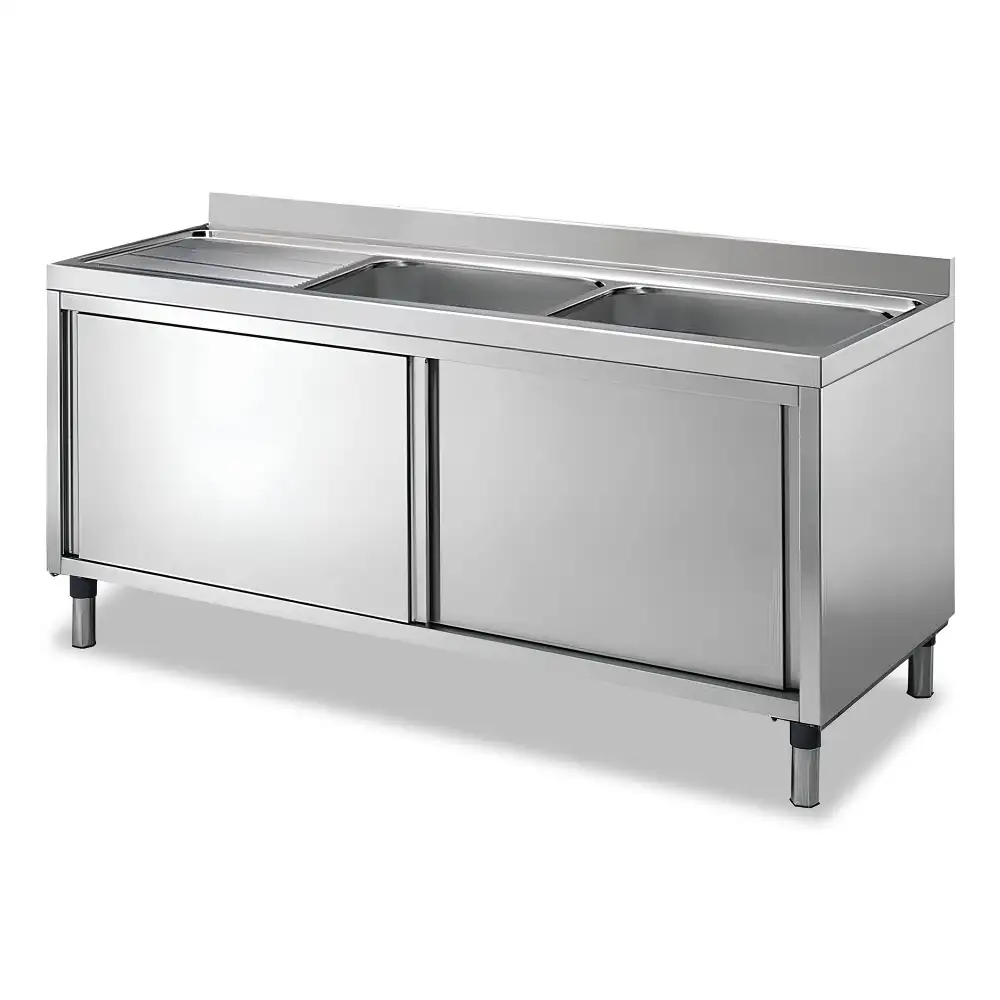 Arex, Drain Sink Unit, 2 Bowls, Right-Hand Drainboard, 160 cm Width, 70 cm Depth